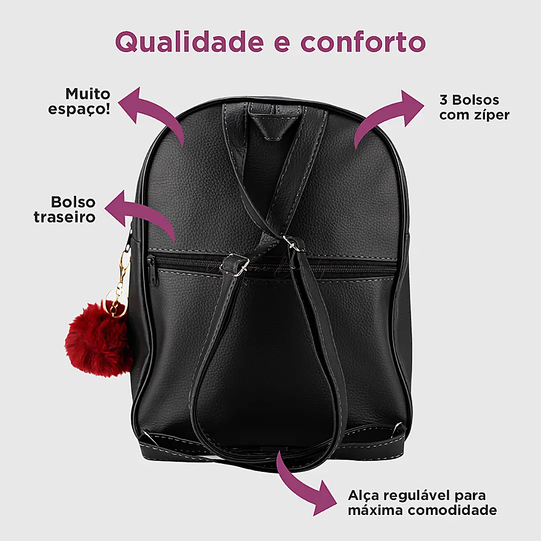 Mochila Feminina Preta