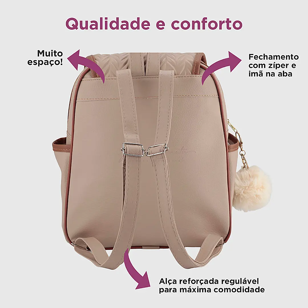 Mochila Feminina de Costas Flor de Menina