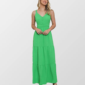 Vestido Longo Verde Pipoca