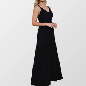 Vestido Longo Preto Pipoca