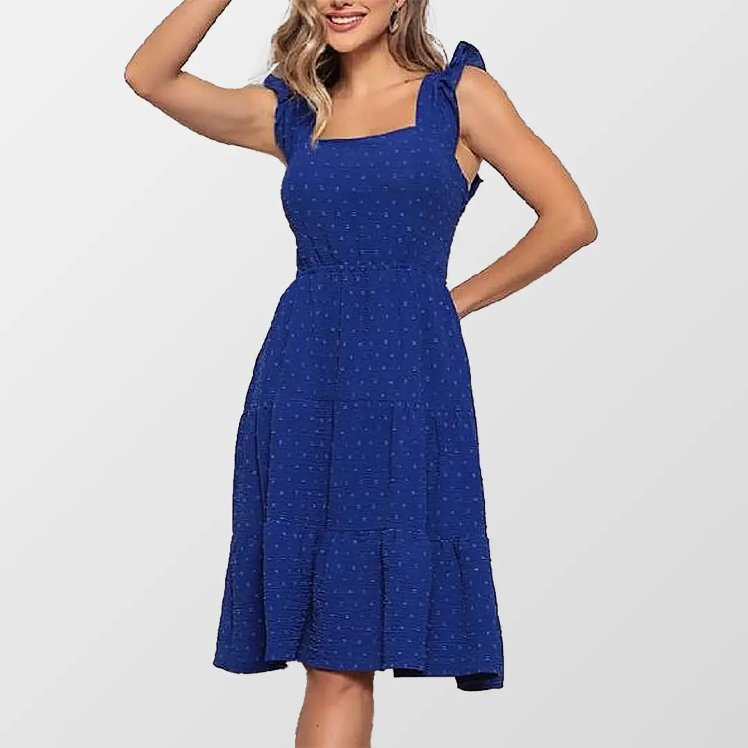 Vestido Midi Pipoca Azul