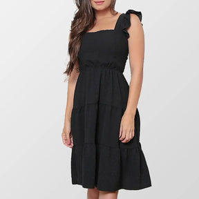 Vestido Midi Pipoca Preto