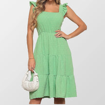 Vestido Midi Pipoca Verde Água