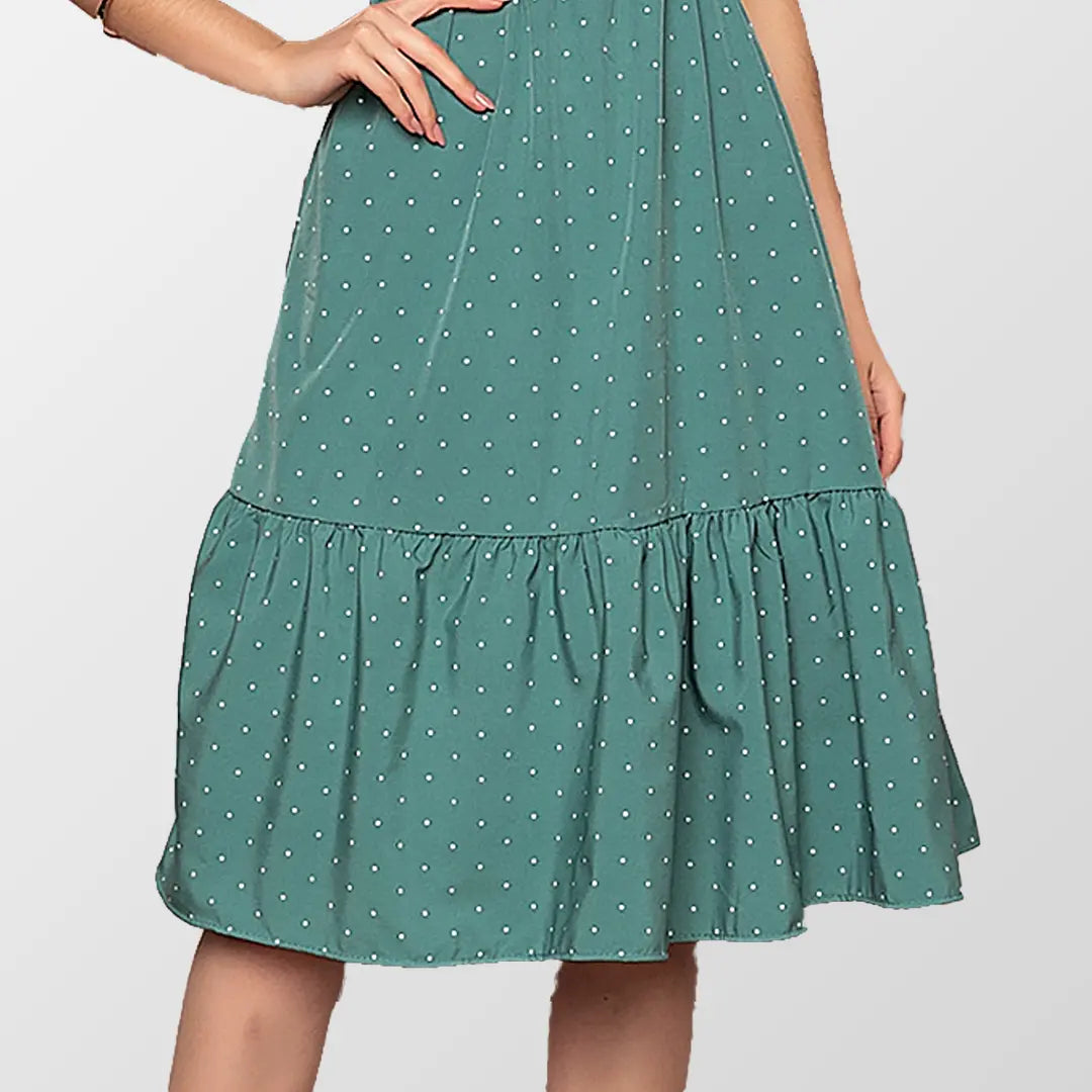 Vestido Midi Poá Menta - Sou Amor