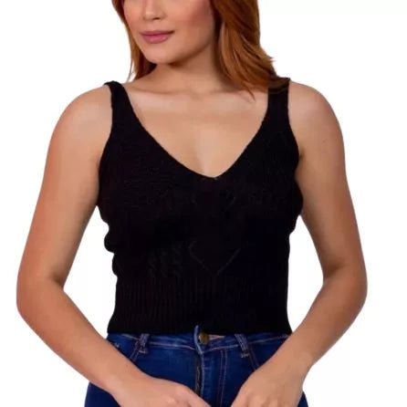 Blusa Cropped de Tricot Feminina